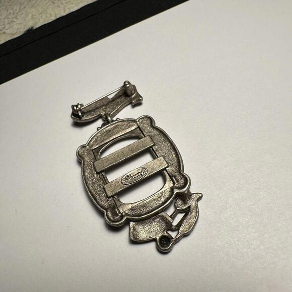 Signed Danecraft I Love My Cat Photo Frame Kitty Bowl Brooch Pin Pewter Tone - Picture 10 of 10